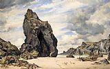 Steeple Rock, Kynance Cove, Lizard, Cornwall, Low Water by Edward William Cooke